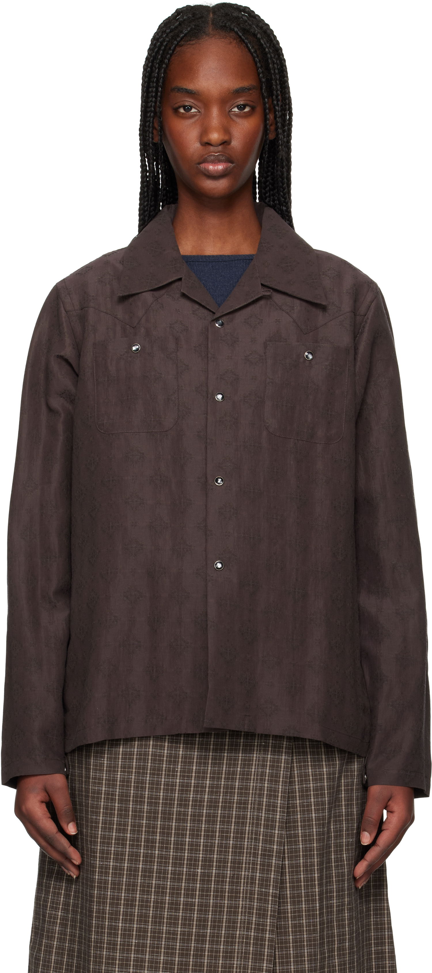 Košeľa Needles Needles Cowboy One-Up Shirt Hnedá | QV254, 0