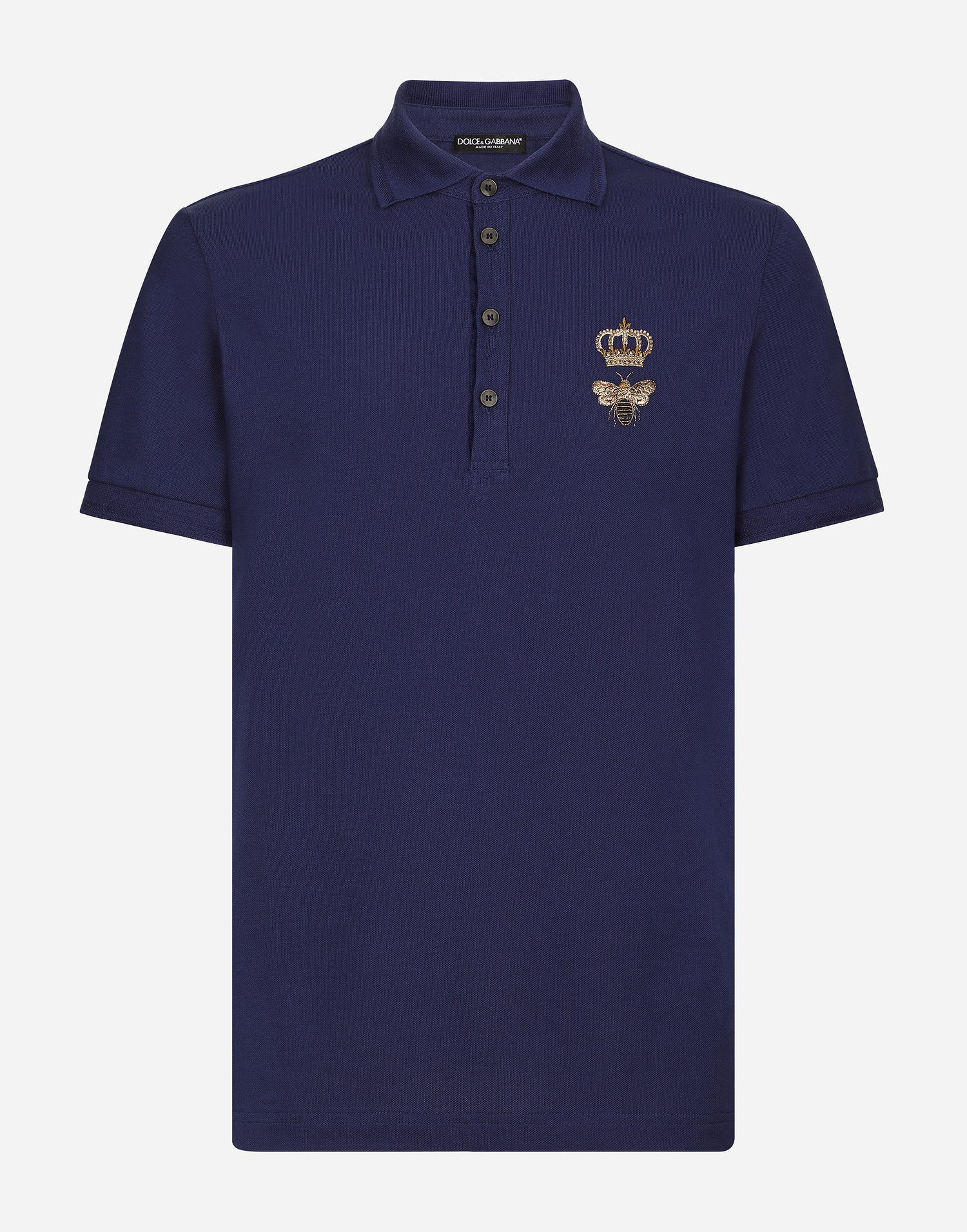Polo tričko Dolce & Gabbana Cotton Piqué Polo-shirt With Embroidery Navy | G8LZ1ZG7WURB0065, 0