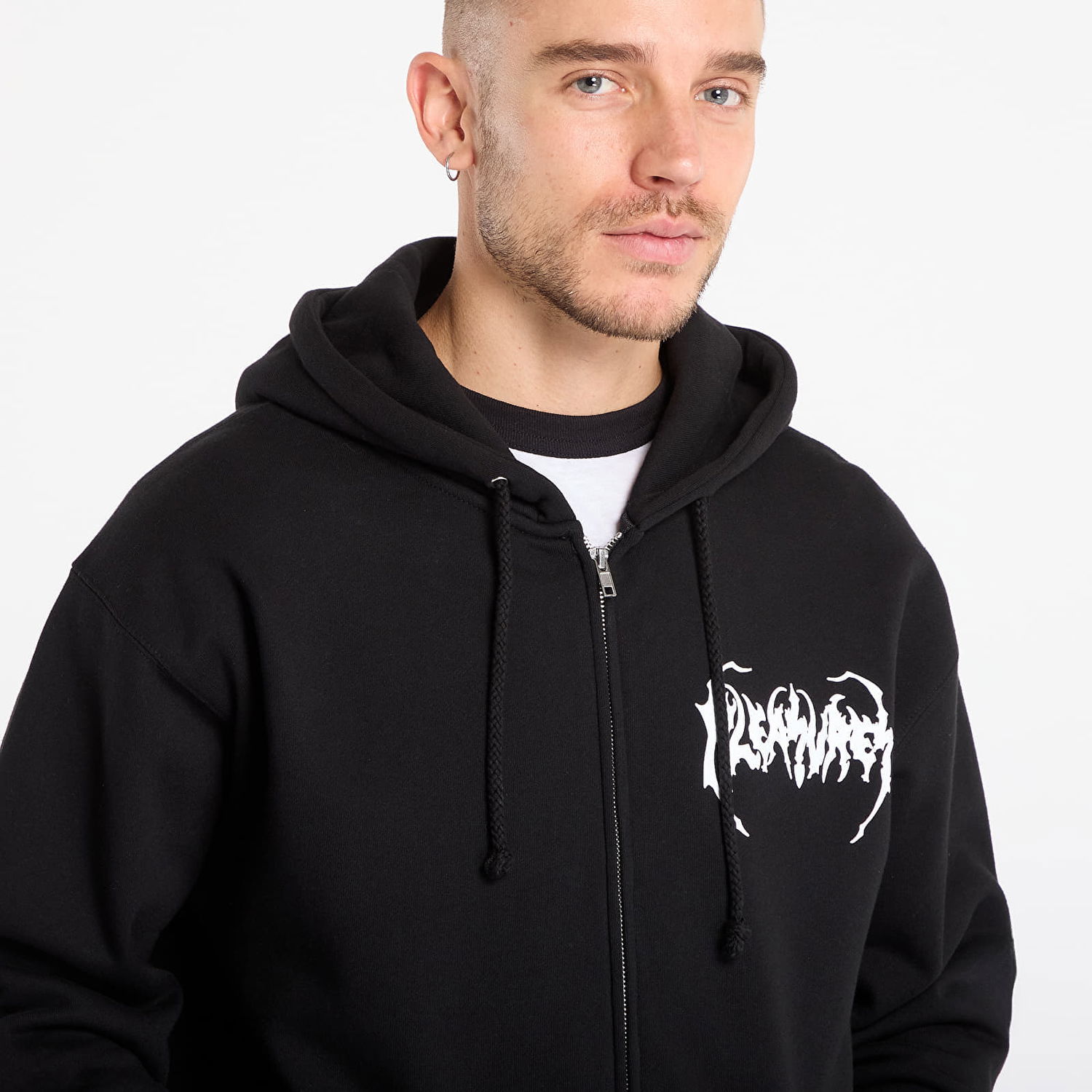 Mikina Pleasures Pond Zip Hoodie Čierna | P25F072-BLACK, 1