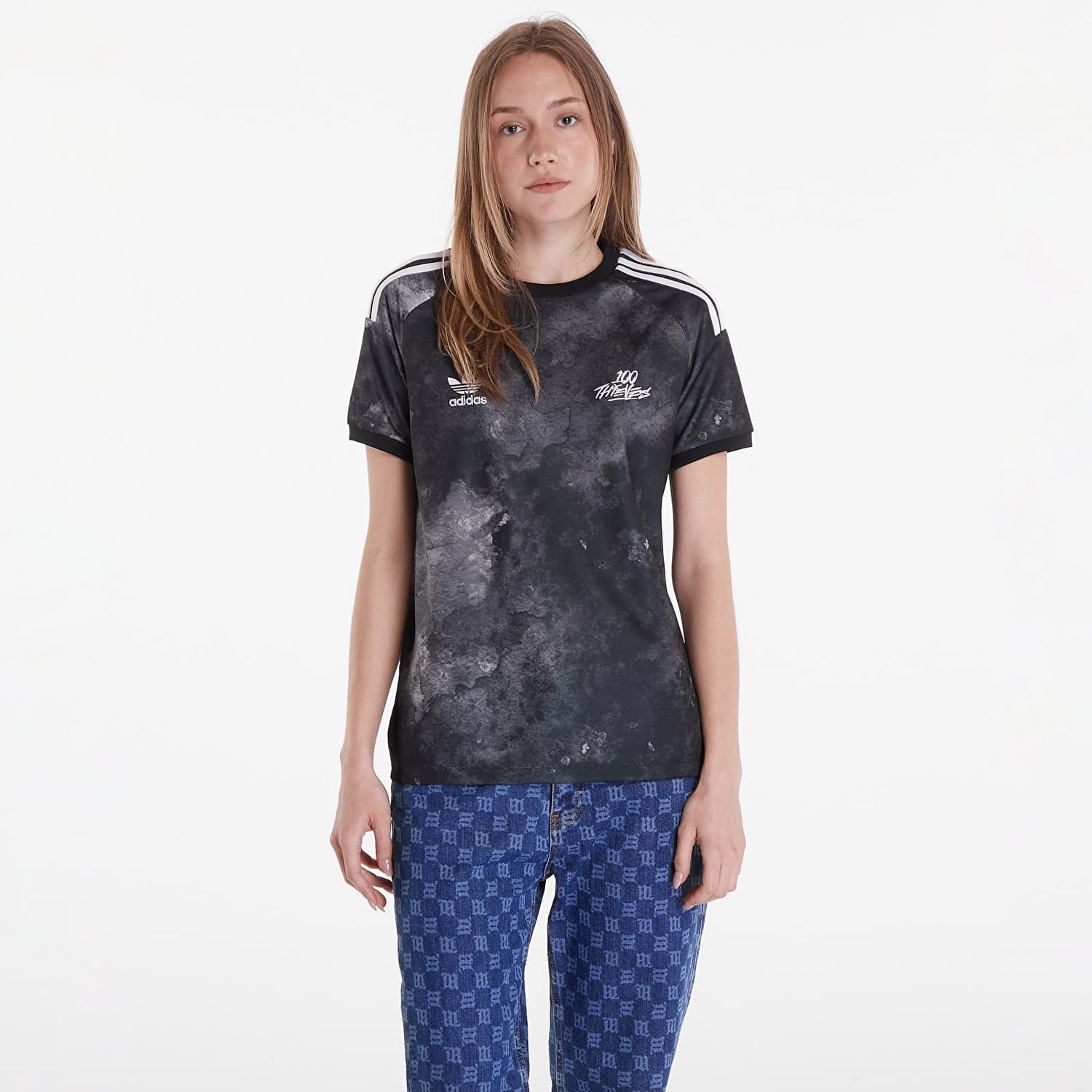 Tričko adidas Originals 100 Thieves Jersey W Čierna | IX3079, 0