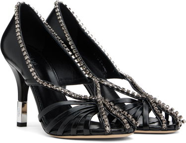 Tenisky a topánky CHLOÉ Chloé Leonie Crystal-Embellished Slingback Heels Čierna | CHC25S07LPP, 3