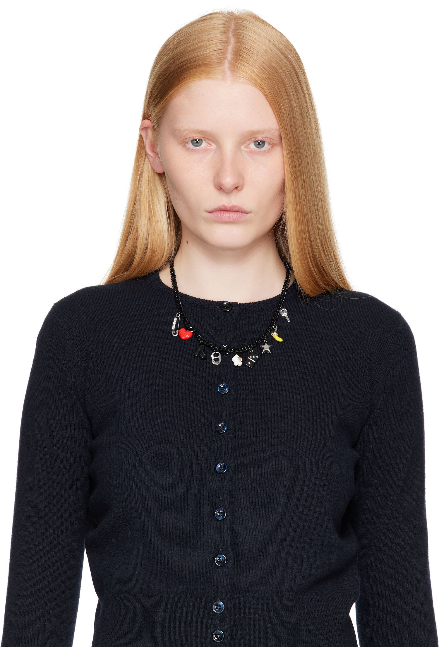 Náhrdelník Marc Jacobs Marc Jacobs 'The Collector Charm' Chain Necklace with Charms Čierna | 2P5JNC001J24, 1