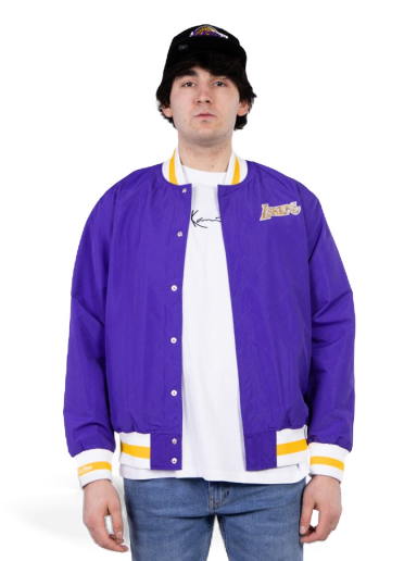 Bunda Mitchell & Ness 75th Anniversary Warm Up Jacket Los Angeles Lakers Fialová | OJBF1201-LALYYPPPDKPR