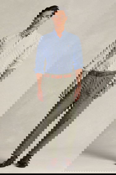 Košeľa Polo by Ralph Lauren Regular Fit Striped Cotton Button-Down Shirt Modrá | 710928918, 2