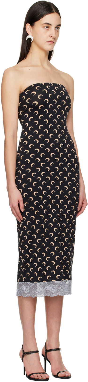Šaty Marine Serre Marine Serre Moon Print Bustier Midi Dress Čierna | WDR333A CJER0001, 1