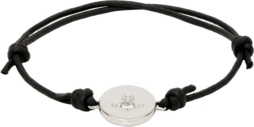 Náramok Vivienne Westwood Lewis Cord Bracelet with Orb Charm and Crystal Čierna | 6103008W-02P627-