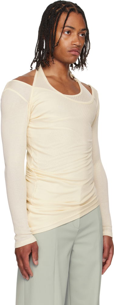 Tričko Jean Paul Gaultier Jean Paul Gaultier 'Gaultier' Piercing Detail Long Sleeve Top Béžová | 25/03-W-TO287-J000-03, 1