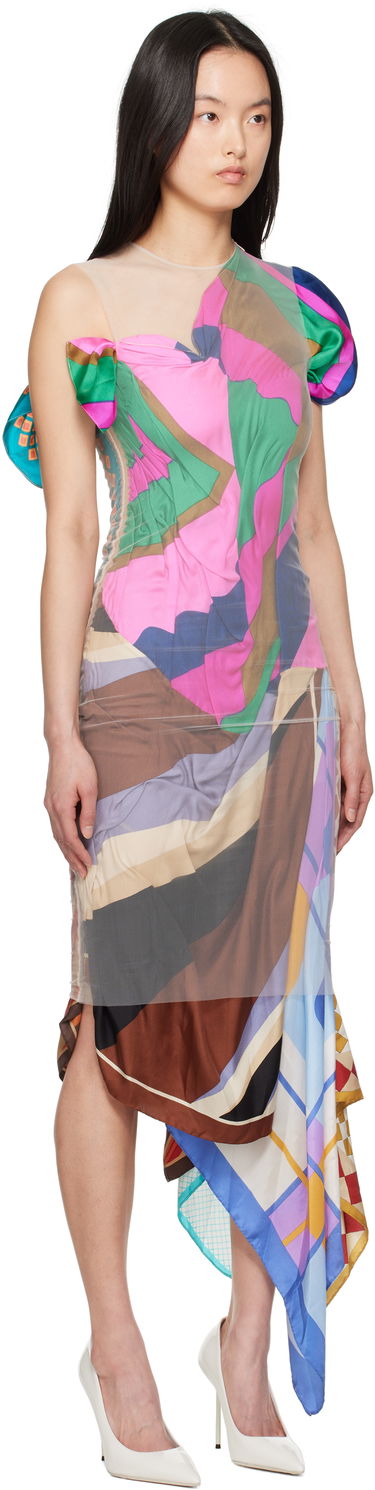 Šaty Marine Serre Marine Serre Regenerated Silk Scarves Fitted Maxi Dress Rôznofarebný | WDR330A UWOV0028, 1