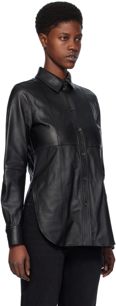 Košeľa TOTEME TOTEME Slim Leather Shirt Čierna | 241-WRT1091-LE0021, 1
