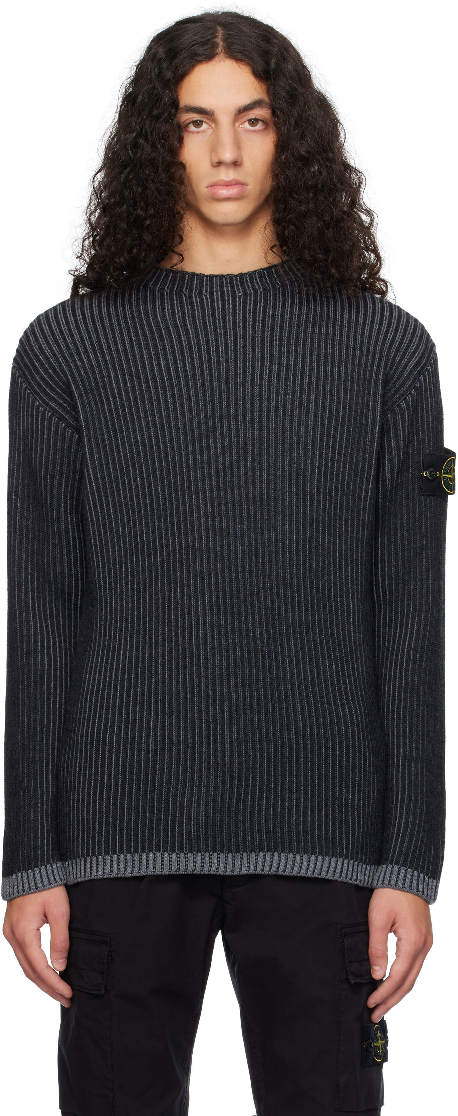 Sveter Stone Island Vanisé Full Rib RWS Wool Sweater by Stone Island Čierna | 8115532C1, 0
