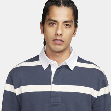 Polo tričko Nike Life Striped Heavyweight Rugby Shirt Navy | FN3122-437, 2