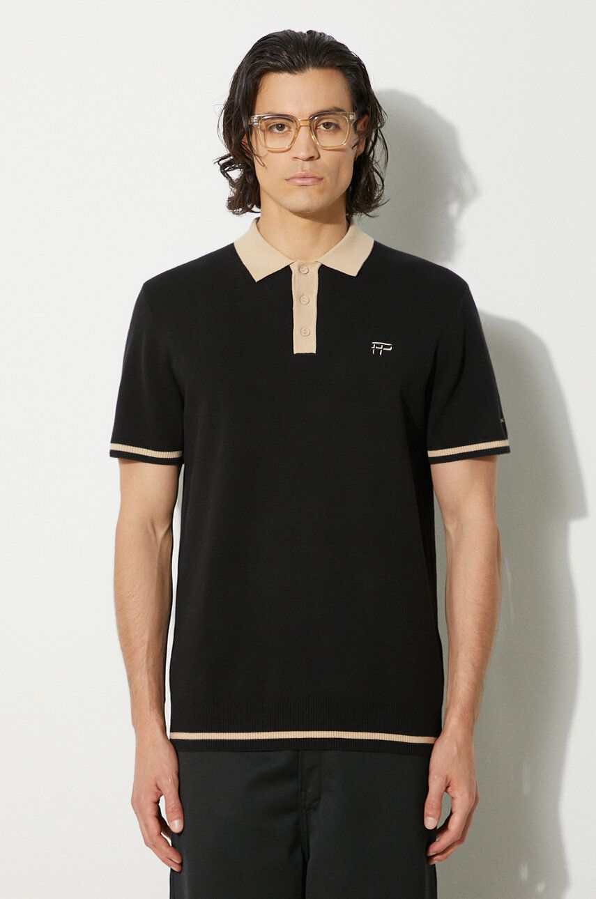 Polo tričko Filling Pieces Knit Polo Shirt Čierna | 80713661861, 0