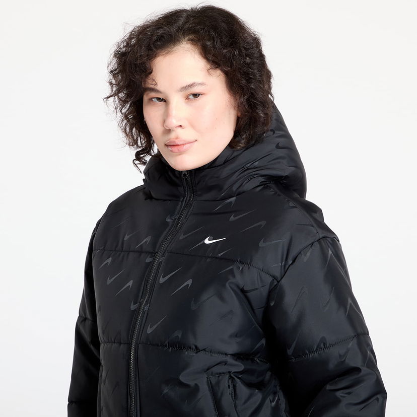 Prešívaná bunda Nike W Nsw Tf Snfl Nk Clsc Pfr Aop Puffer Jacket Čierna | FV7941-010