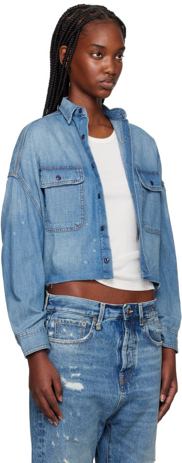 Košeľa R13 R13 Cropped Denim Shirt Modrá | R13W3163 243, 4