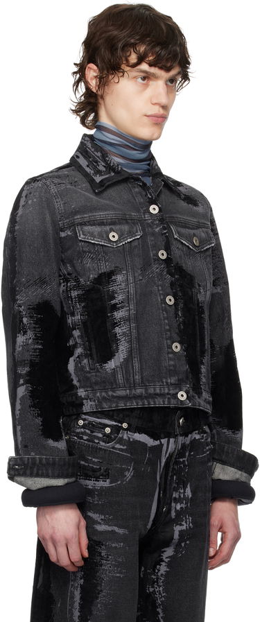 Bomber bunda Jean Paul Gaultier Jean Paul Gaultier 'The Flocked' Denim Jacket Čierna | 25/33-F-VE094-D016-06, 1