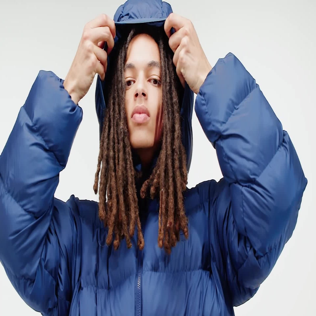 Prešívaná bunda adidas Performance Tonal Hooded Puffer Jacket Modrá | IY3397, 1