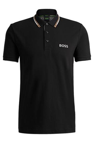 Polo tričko BOSS BOSS Contrast Logo Polo Shirt Čierna | 50469102, 0