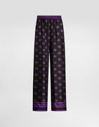 Dolce & Gabbana Silk Vanity Pants with DG Logo Print