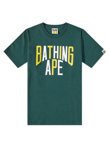 Tričko BAPE Colours Nyc Logo T-Shirt Green Zelené | 001TEJ301020M-GRN