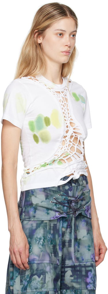 Tričko Collina Strada Collina Strada Tosh Crocheted T-Shirt Biela | XX3378, 1