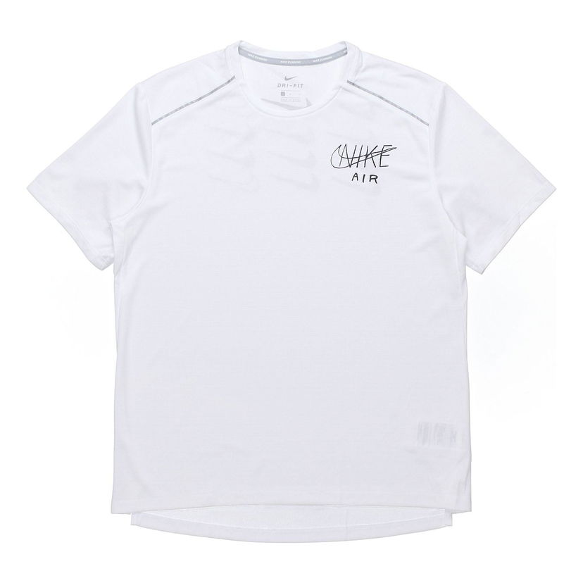Tričko Nike Dri-Fit Miler Logo Printed Training T-Shirt Biela | AT7841-100