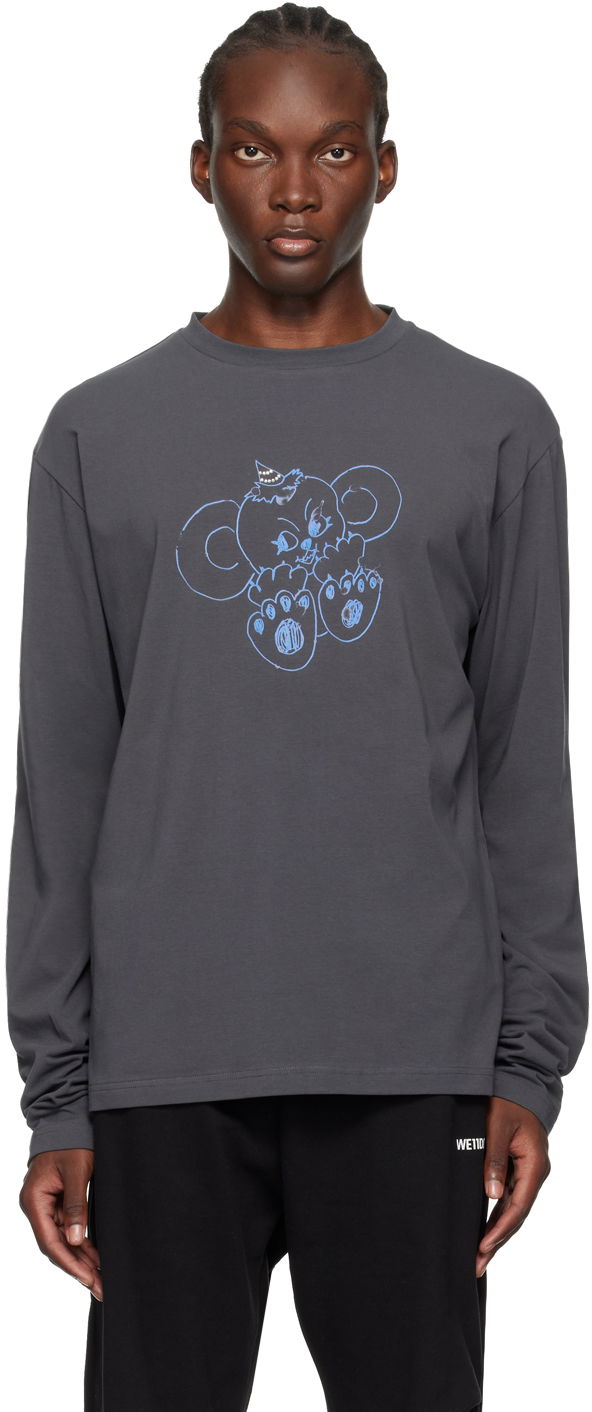 Tričko We11done Monster Long Sleeve Graphic T-Shirt Šedá | WD-TT2-24-757-U-CH, 0