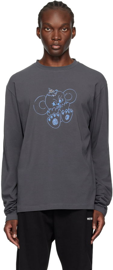Tričko We11done Monster Long Sleeve Graphic T-Shirt Šedá | WD-TT2-24-757-U-CH, 0
