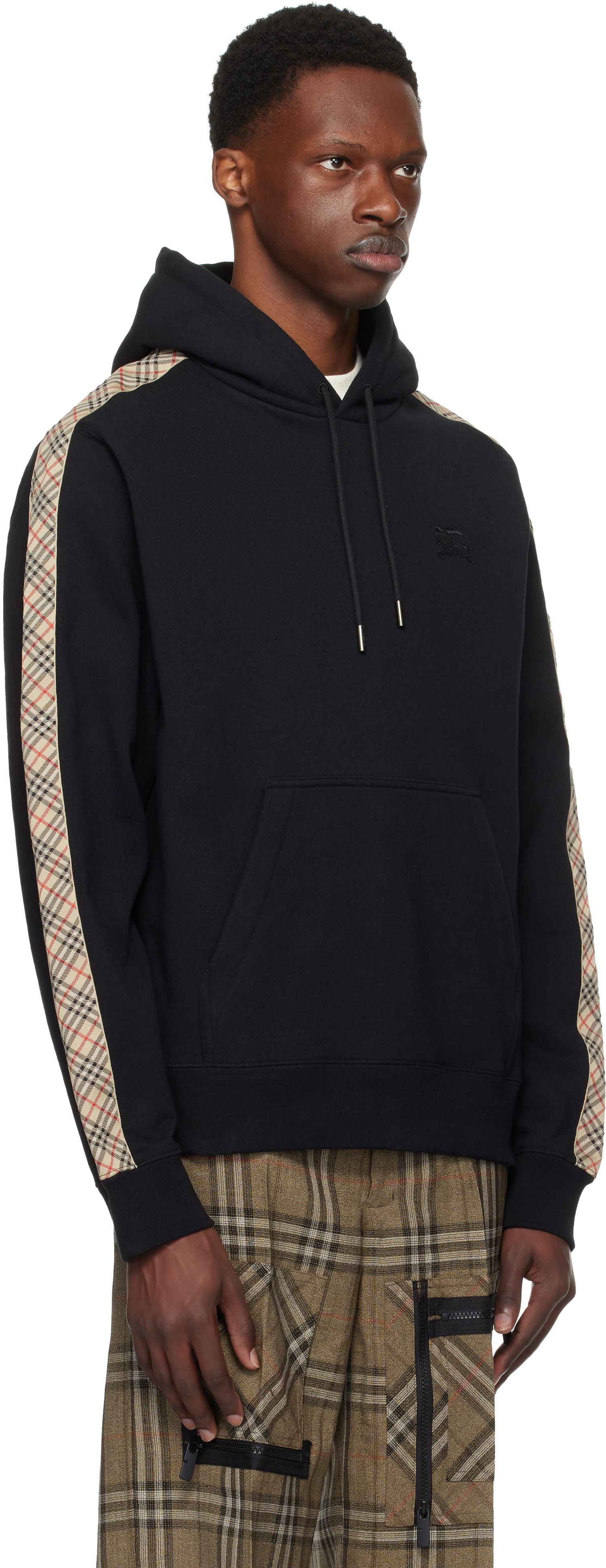 Mikina Burberry Burberry Check Tape Hoodie Čierna | 8110789, 1