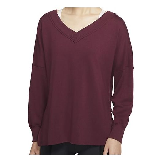 Sveter Nike Nike Yoga V-Neck Top Vínová | CU5491-681