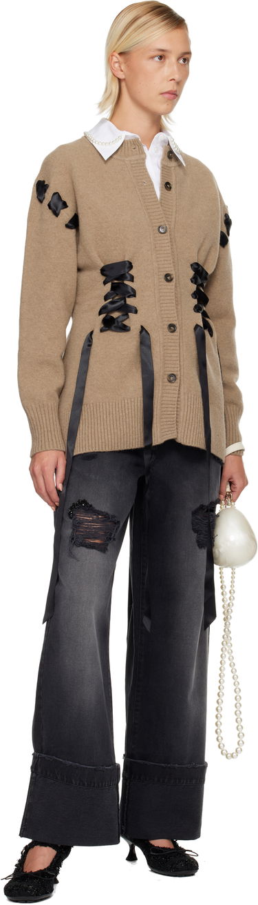Sveter Simone Rocha Simone Rocha Sculpted Ribbon Corset Cardigan Béžová | LMK8 0660, 3