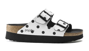 Tenisky a topánky Birkenstock Papillio Arizona Platform BF White Black Dots Narrow Biela | 1015878, 1