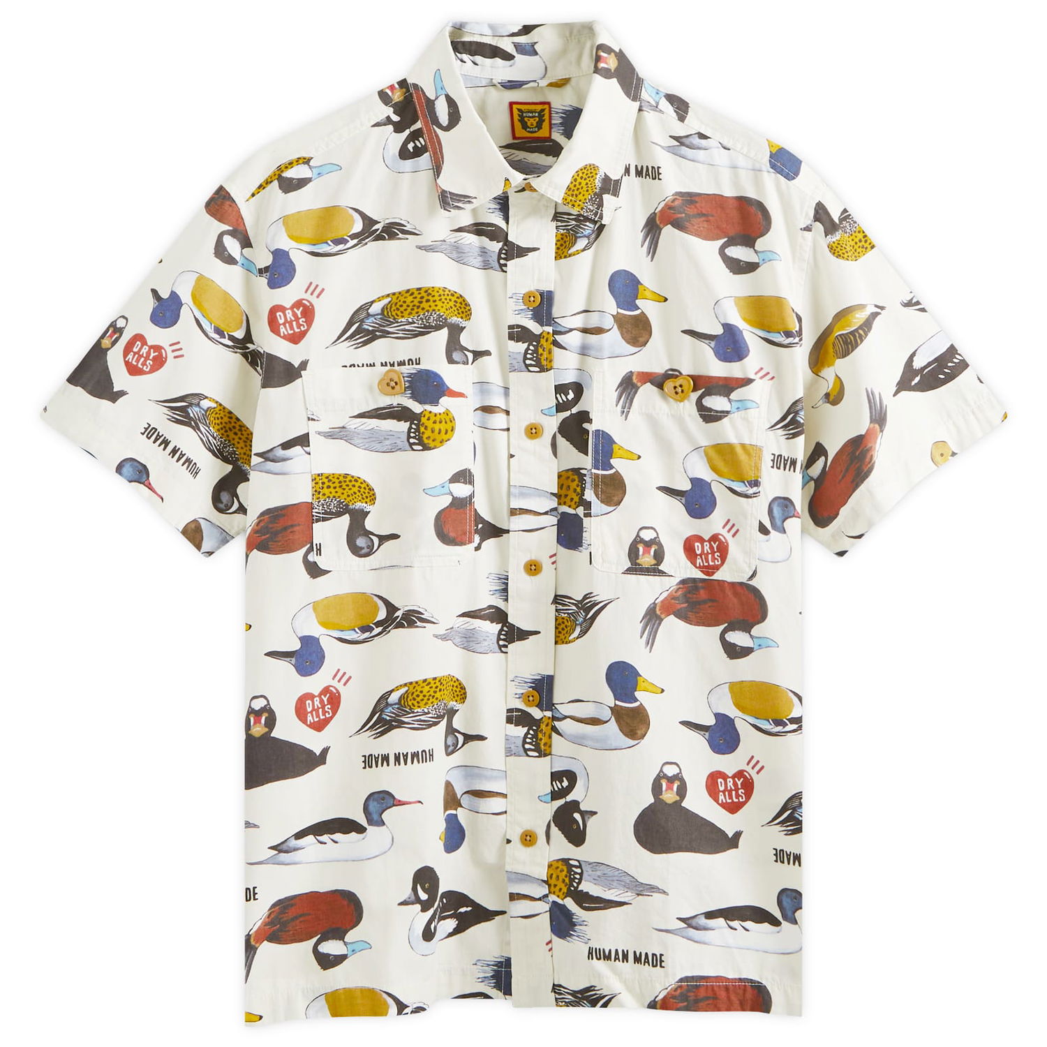 Košeľa Human Made Duck Print Short Sleeve Shirt Biela | HM27SH018-W, 0