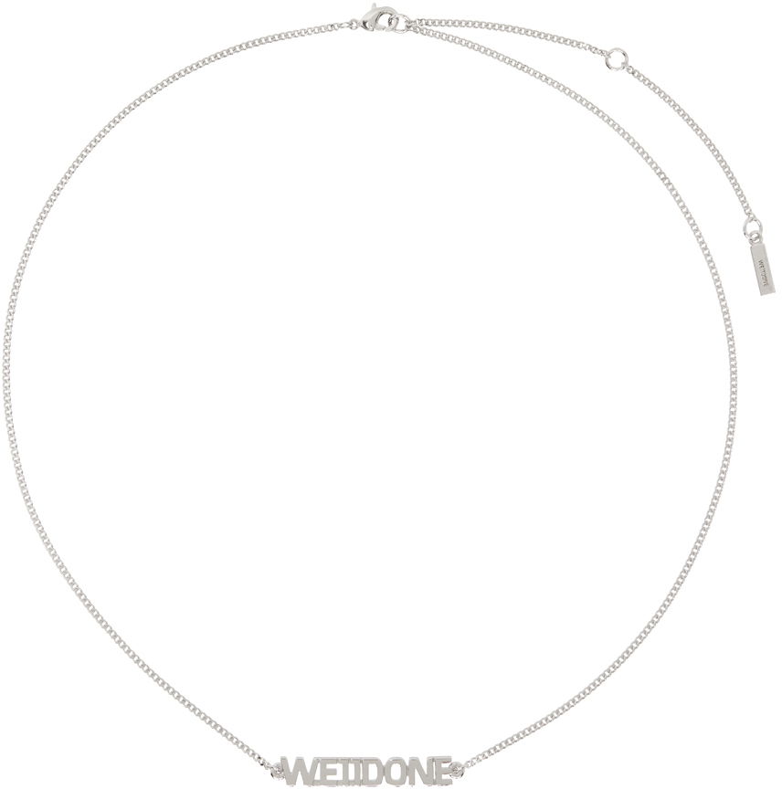 Náhrdelník We11done We11done Lettering Pendant Necklace Metalická | WD-AJ2-24-560-U-SV, 0
