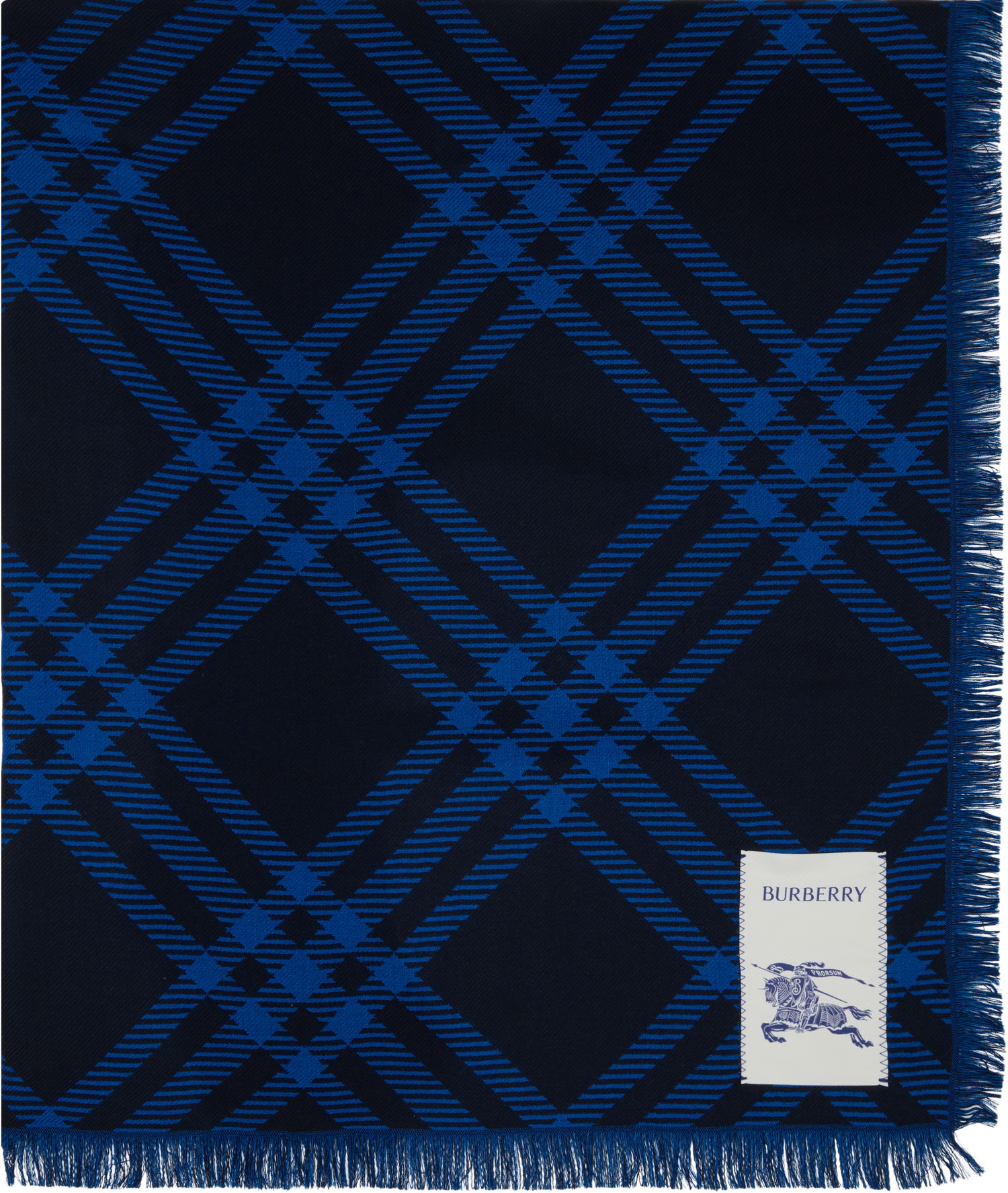 Šál Burberry Burberry Wide Check Wool Silk Scarf Modrá | 8110161, 0