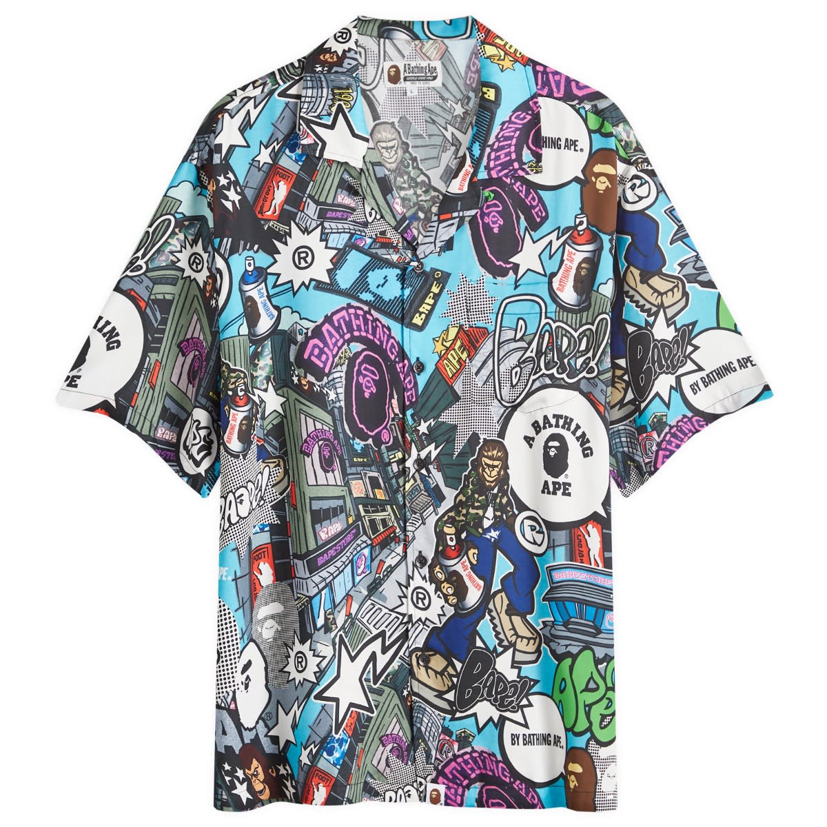 Košeľa BAPE A Bathing Ape Comic Art Vacation Shirt Rôznofarebný | 001SRK301304M-WHT, 0