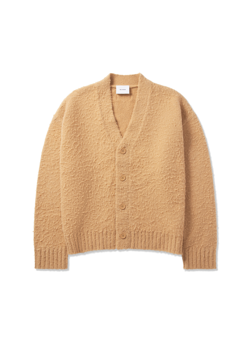 Sveter AXEL ARIGATO Studio Fuzzy Knit V-Neck Cardigan Béžová | A3731002