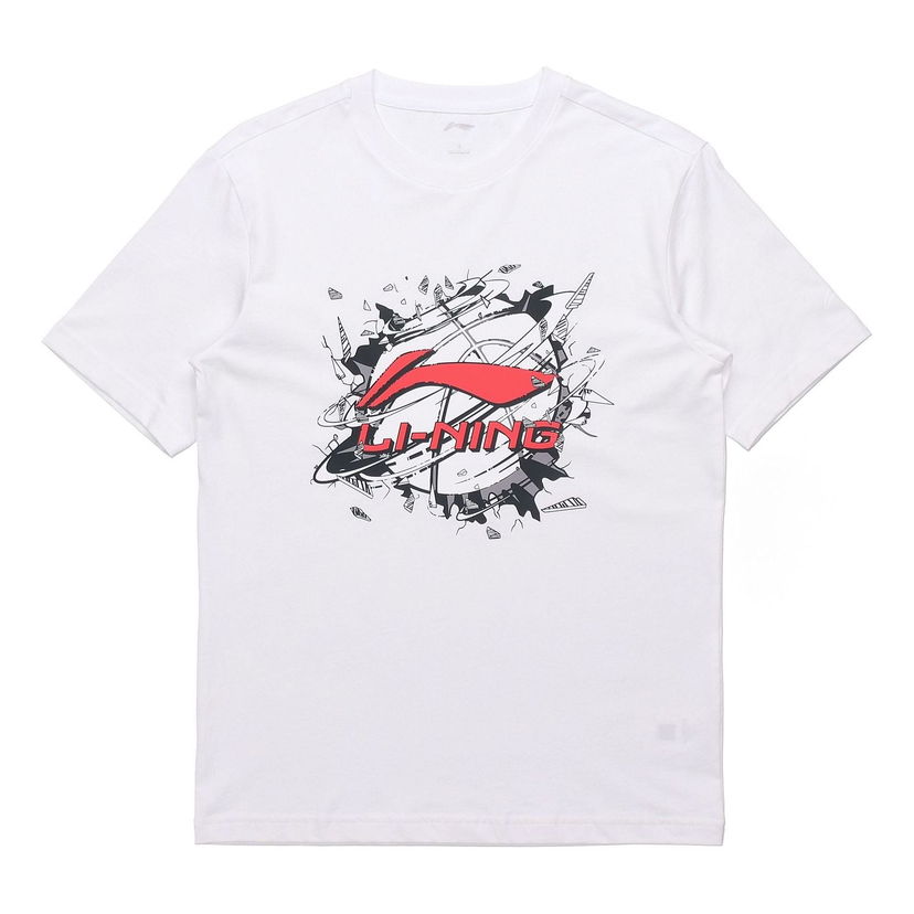 Tričko Li-Ning Hoops Graphic T-Shirt Biela | AHSR405-1