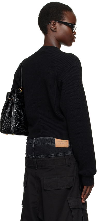 Cargo nohavice Balenciaga Cropped Wool Sweater Čierna | 808444 T1703, 2