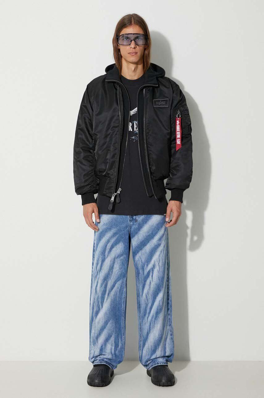 Bomber bunda Alpha Industries Bomber Jacket With Logo Patch Čierna | 183110.515, 1