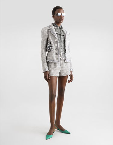 Šortky Dolce & Gabbana Lamé Bouclé Shorts Šedá | FTC9LTFQOABS8100, 1