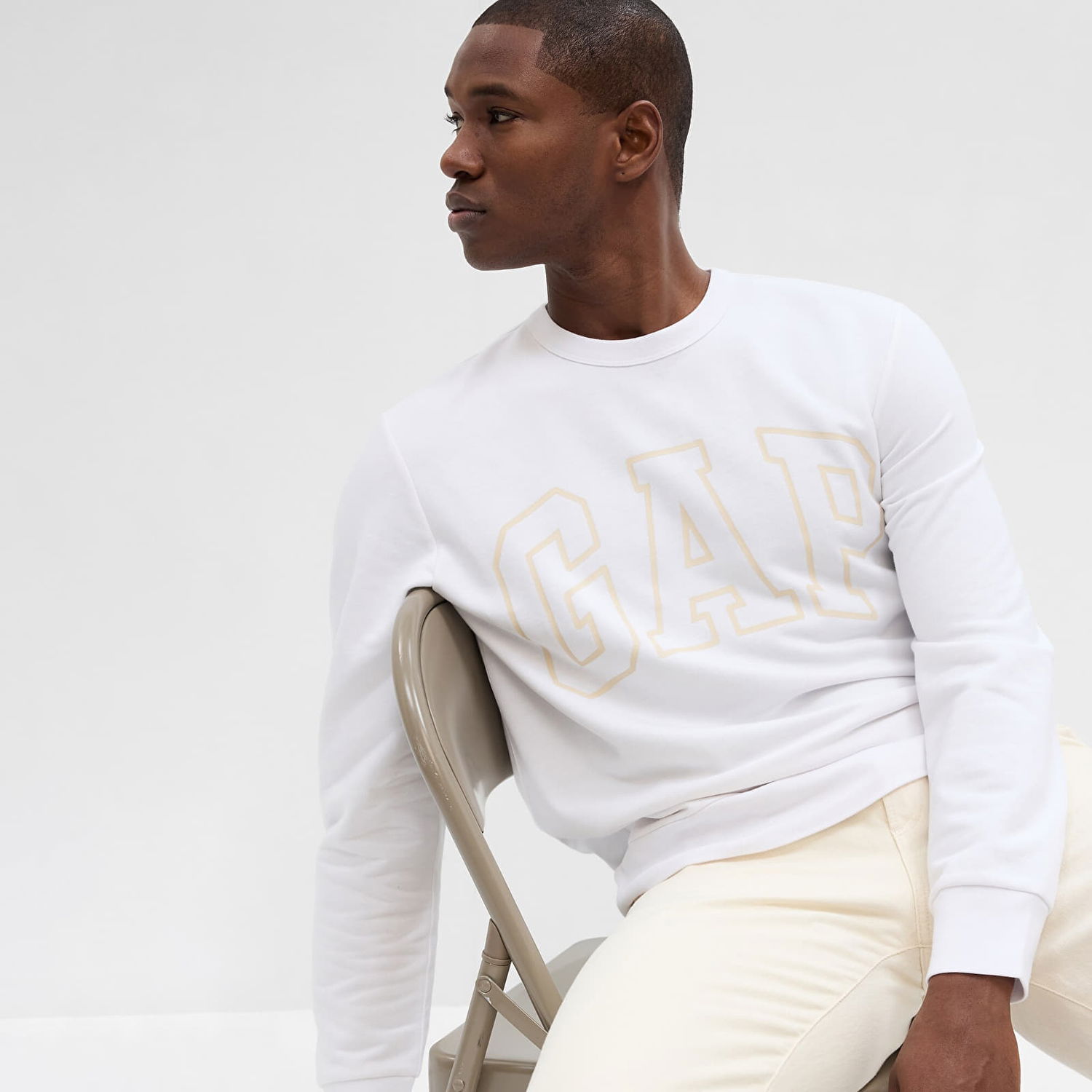 Mikina GAP Crewneck Logo Sweatshirt Optic White Biela | 427434-13, 0