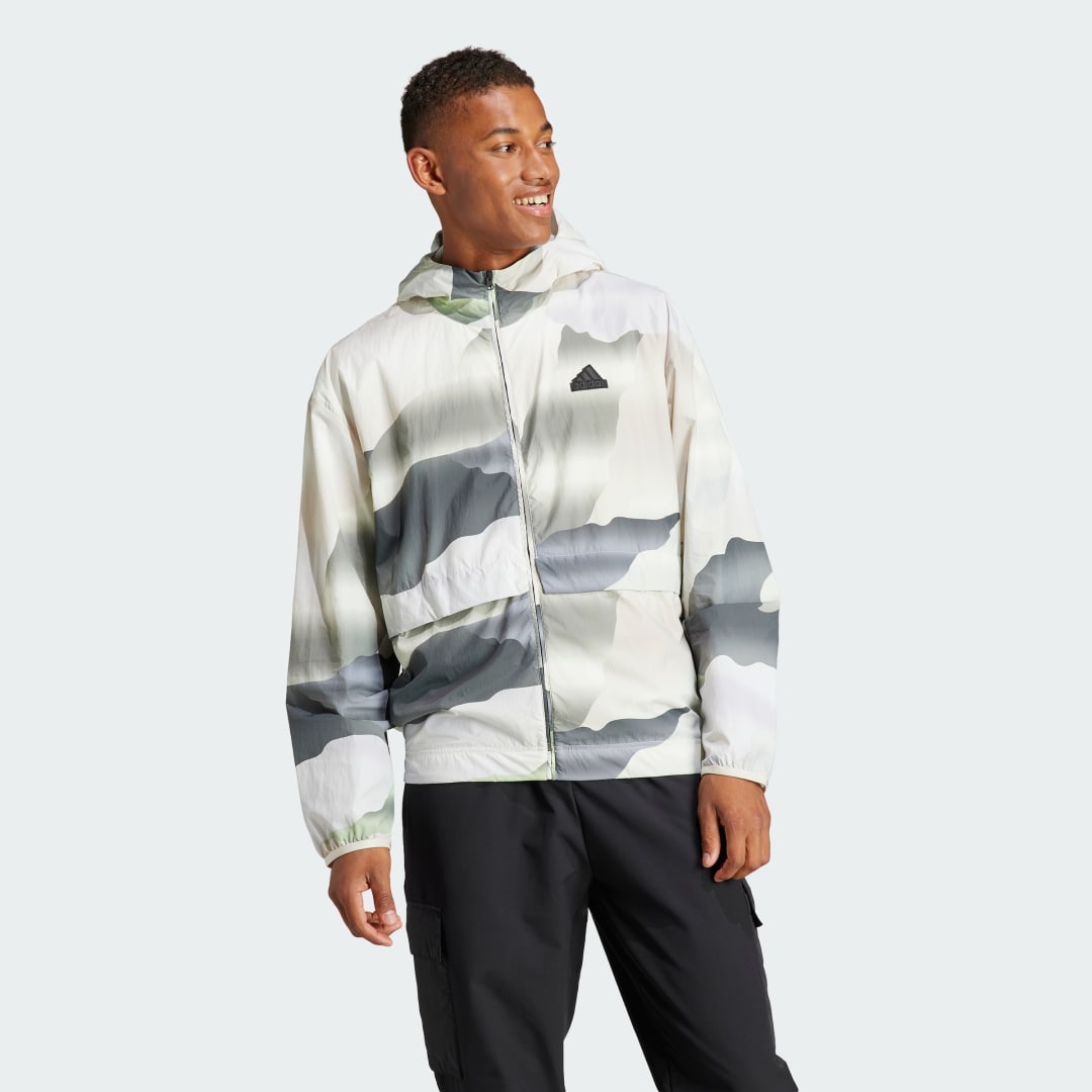Mikina adidas Performance adidas Sportswear City Escape Full-Zip Biela | IN3707, 1