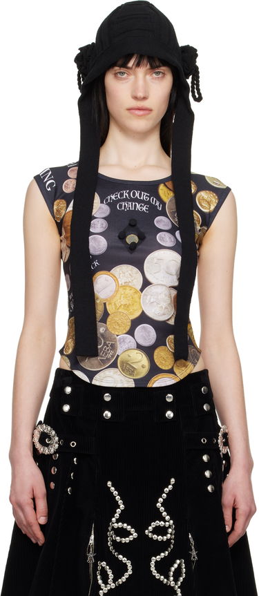 Sukňa Chopova Lowena Chopova Lowena Angelica Coin Print Short Sleeve Top Čierna | 2302, 0