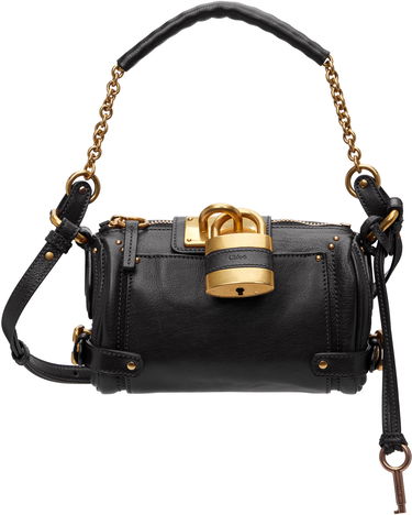 Taška cez rameno CHLOÉ Small Paddington Leather Chain Bag with Padlock Čierna | CH25WS803P75, 0