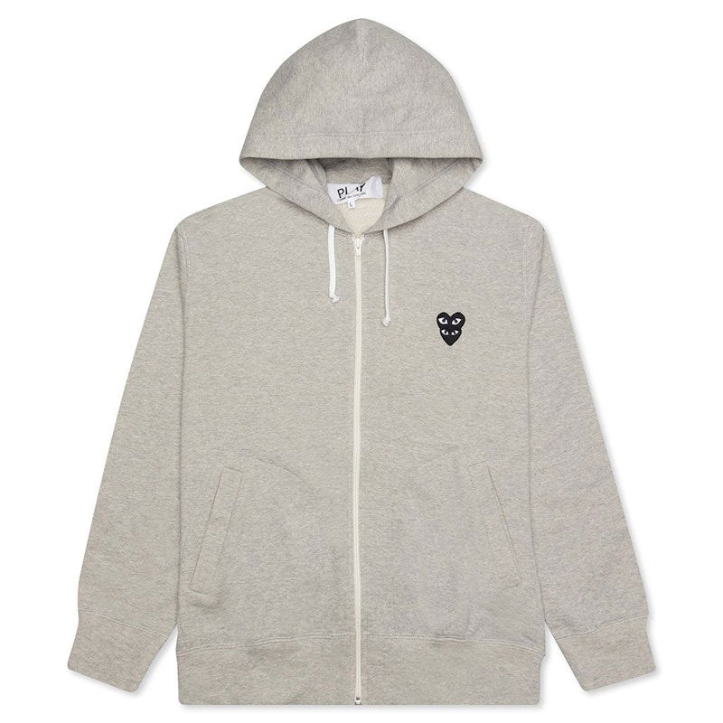 Mikina Comme des Garçons Stacked Heart Zip Hoodie Šedá | AZ-T302-051-1 / P1T302-1, 0