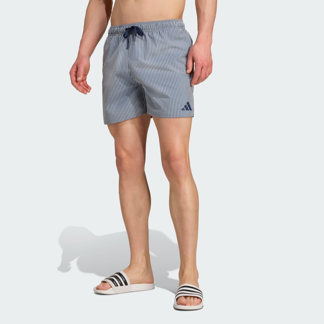 Plavky adidas Performance Seersucker Swim Shorts Modrá | JX2674, 0