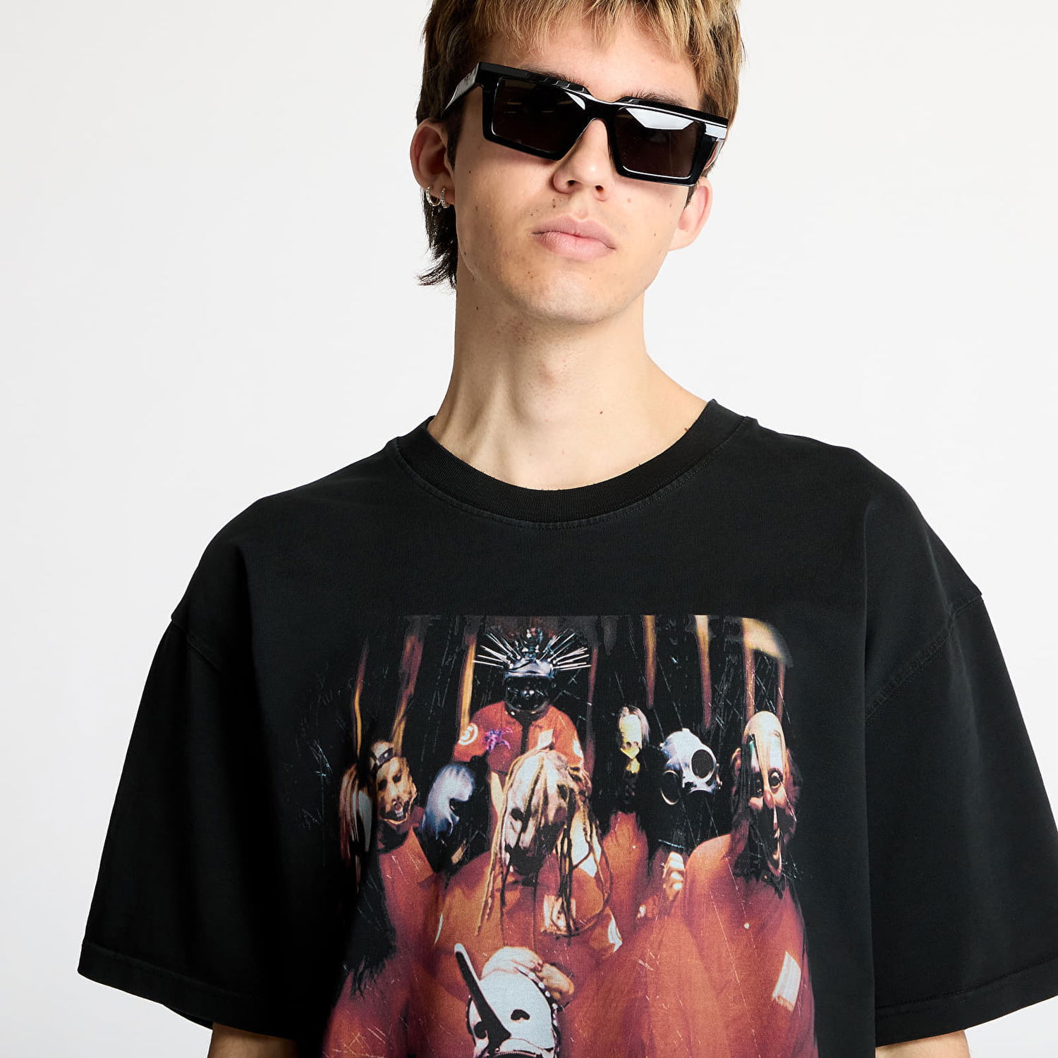 Tričko Pleasures PLEASURES x Slipknot Self Titled Heavyweight T-Shirt Čierna | P25SK006 BLACK, 1