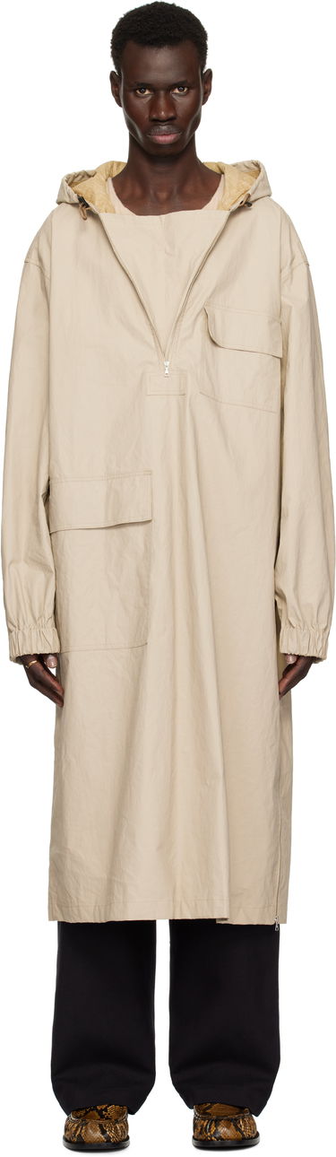 Pláštenka Dries Van Noten Dries Van Noten Half-Zip Hooded Coat Béžová | 251-020508-1285, 0