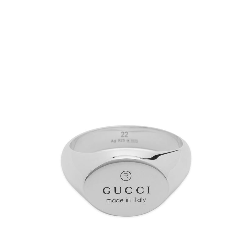 Prsteň Gucci Silver Oval Tag Ring Size 10 Metalická | YBC797033001