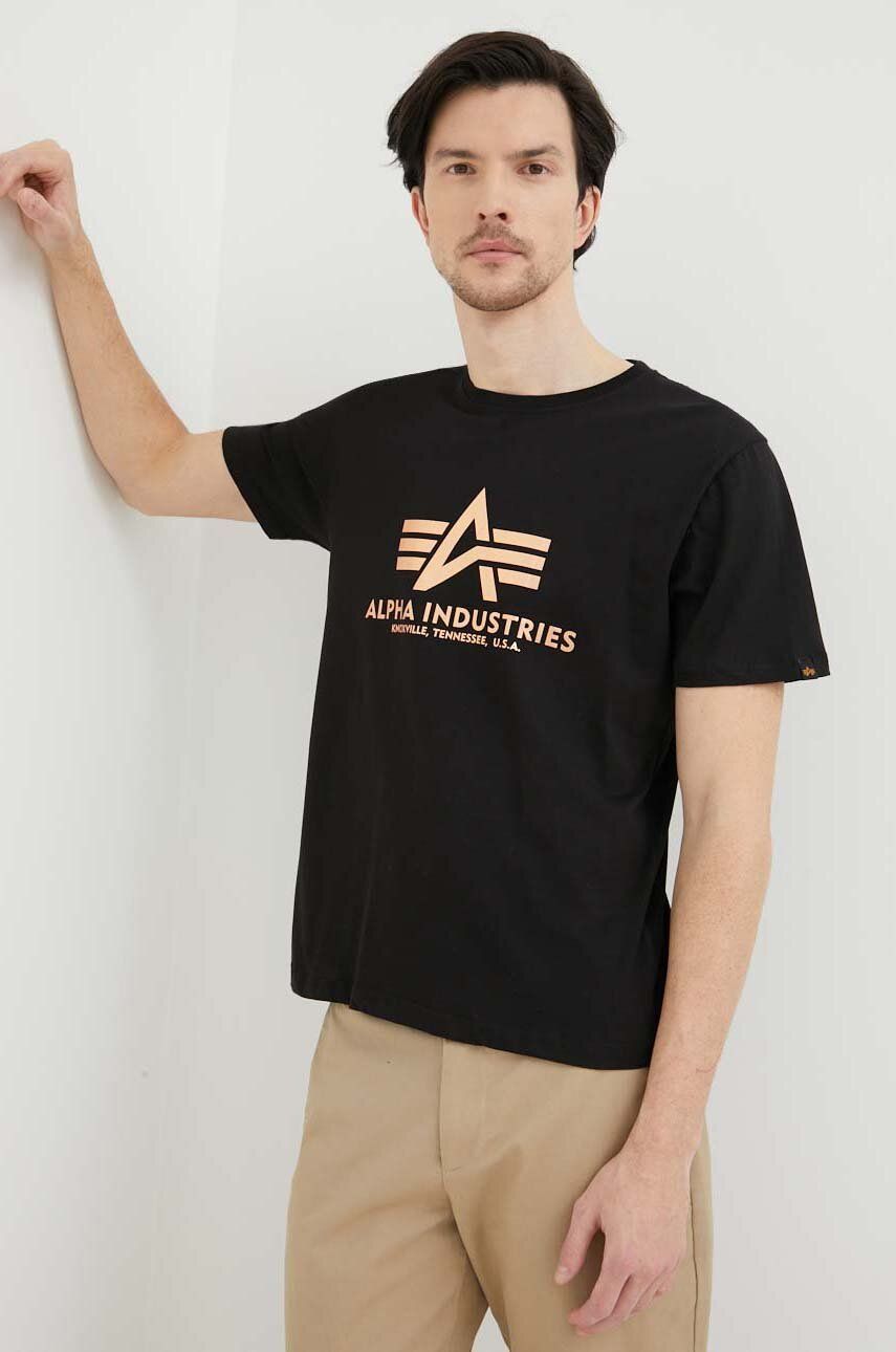Tričko Alpha Industries Basic Fool Print T-Shirt Čierna | 100501FP.365, 0